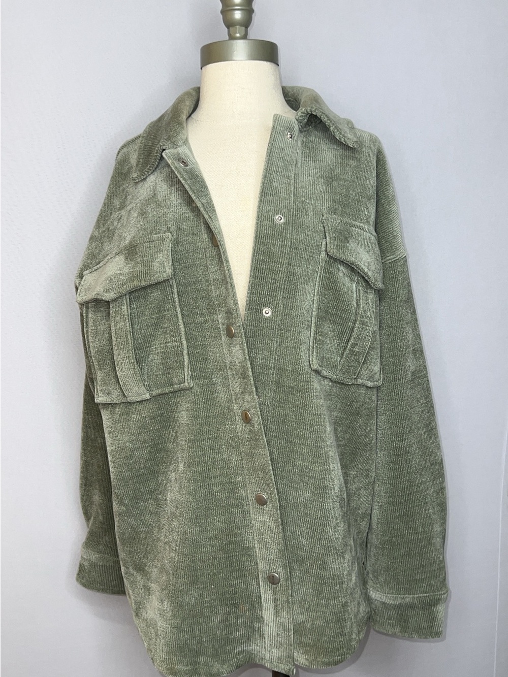 Forever 21 Sage Green Corduroy Utility Jacket